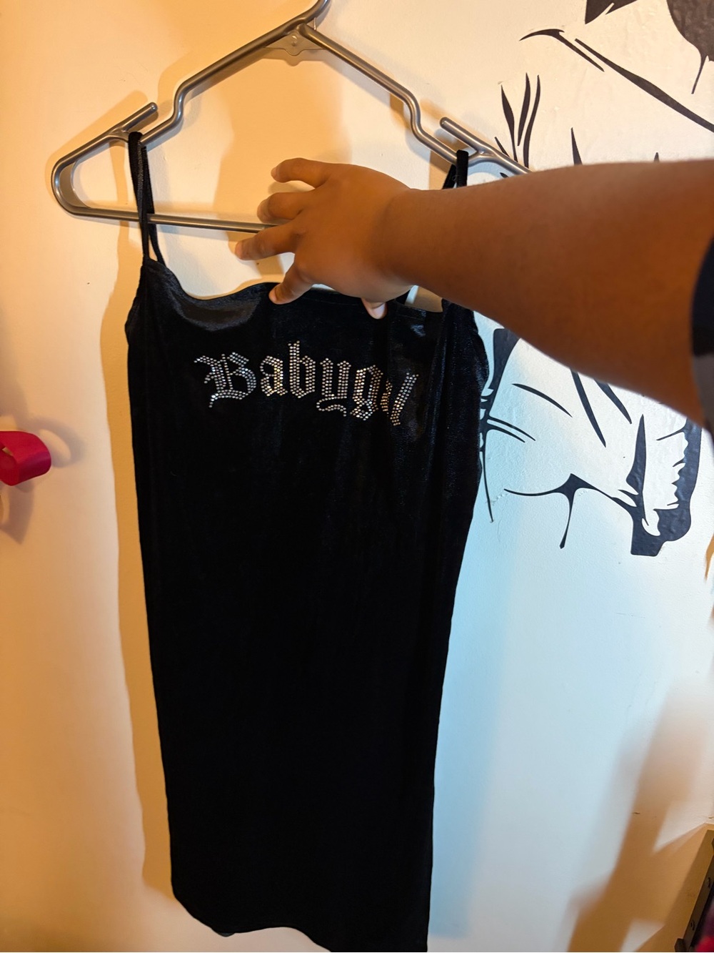 Babygal Black Velvet Slip Dress - Picture 6 of 8